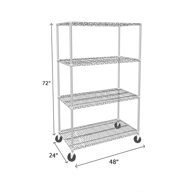 NSF Certified Chrome Mobile Wire Shelving