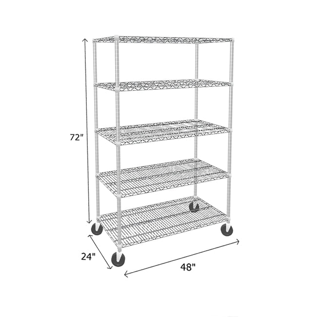 NSF Certified Chrome Mobile Wire Shelving