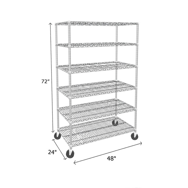 NSF Certified Chrome Mobile Wire Shelving