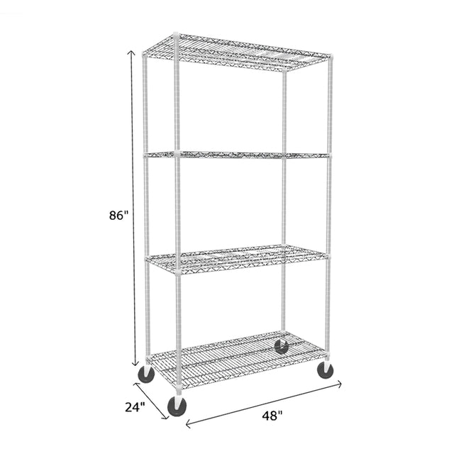 NSF Certified Chrome Mobile Wire Shelving