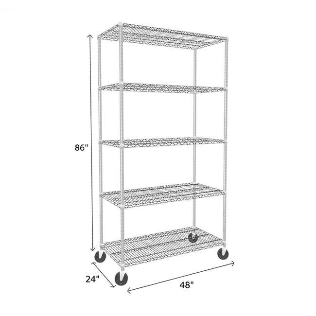 NSF Certified Chrome Mobile Wire Shelving