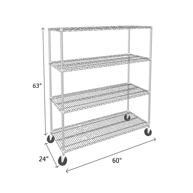 NSF Certified Chrome Mobile Wire Shelving