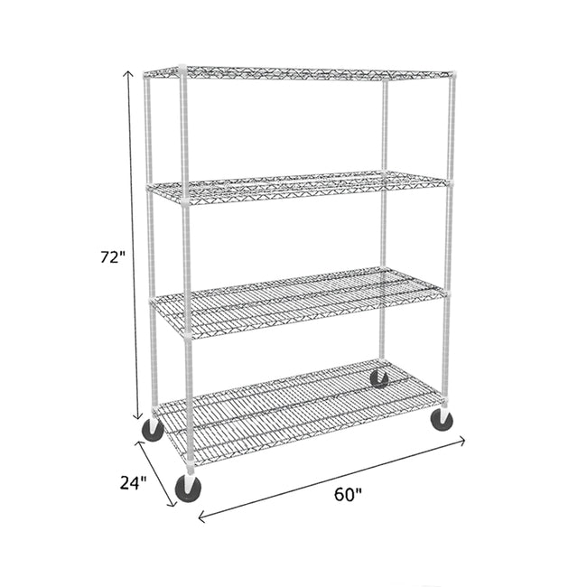 NSF Certified Chrome Mobile Wire Shelving