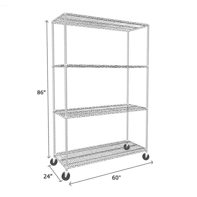 NSF Certified Chrome Mobile Wire Shelving