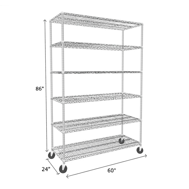 NSF Certified Chrome Mobile Wire Shelving