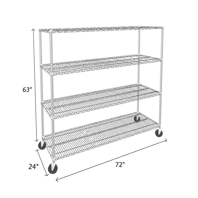 NSF Certified Chrome Mobile Wire Shelving