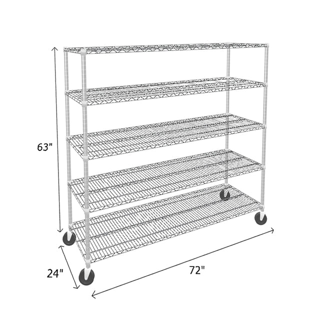 NSF Certified Chrome Mobile Wire Shelving