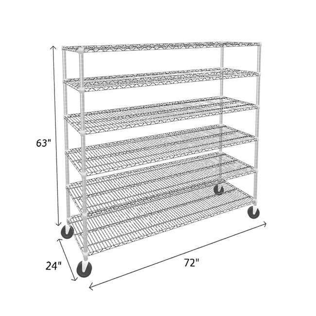 NSF Certified Chrome Mobile Wire Shelving