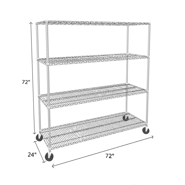 NSF Certified Chrome Mobile Wire Shelving