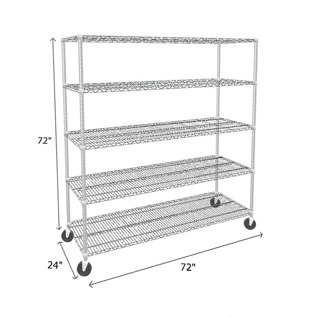 NSF Certified Chrome Mobile Wire Shelving