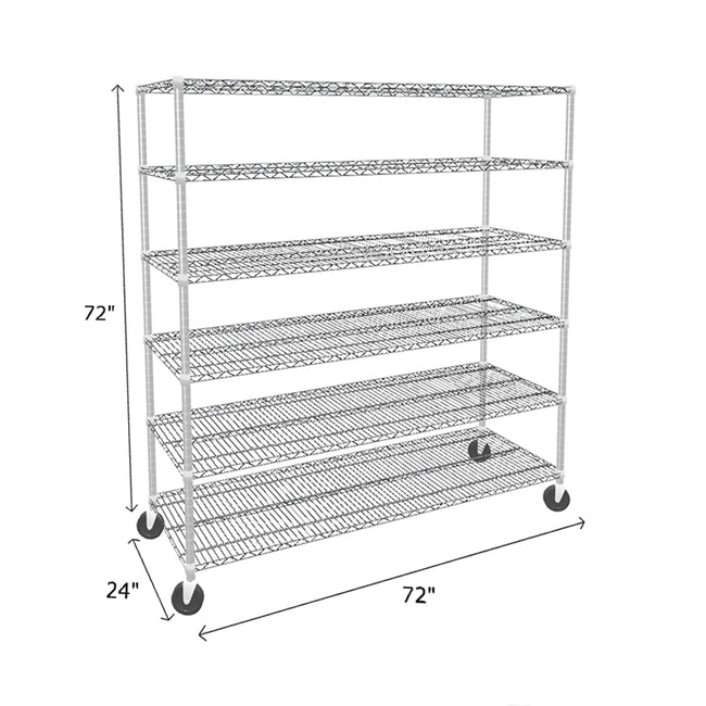 NSF Certified Chrome Mobile Wire Shelving