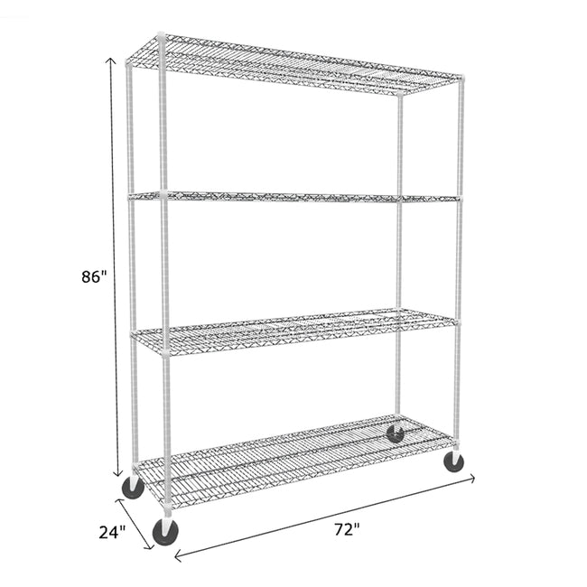 NSF Certified Chrome Mobile Wire Shelving