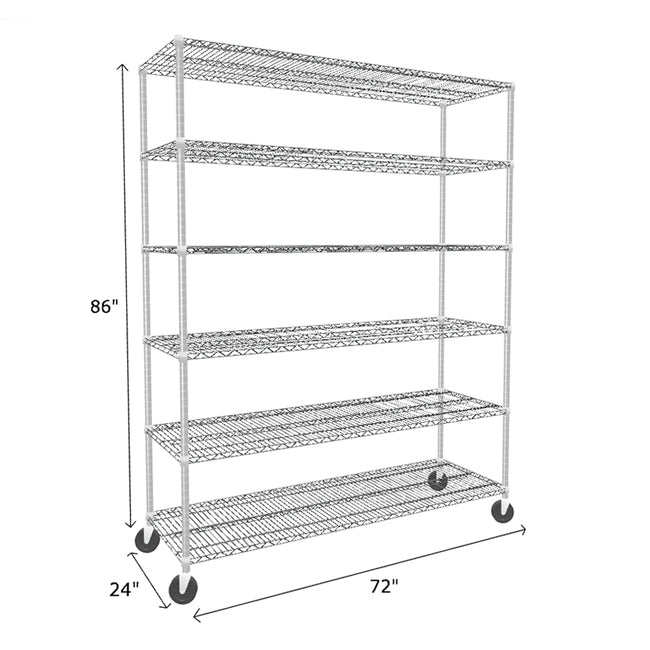 NSF Certified Chrome Mobile Wire Shelving