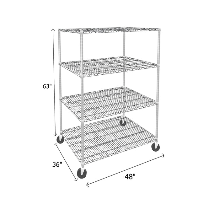 NSF Certified Chrome Mobile Wire Shelving