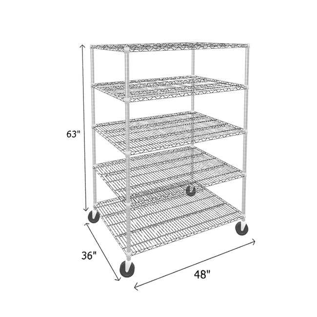 NSF Certified Chrome Mobile Wire Shelving