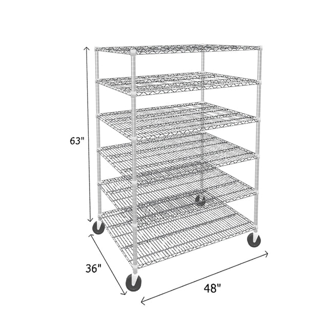 NSF Certified Chrome Mobile Wire Shelving