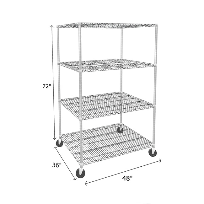 NSF Certified Chrome Mobile Wire Shelving