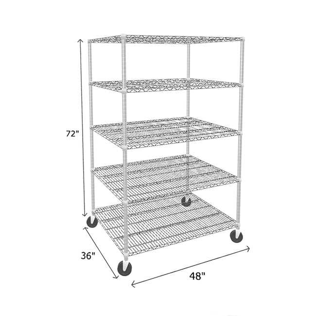 NSF Certified Chrome Mobile Wire Shelving