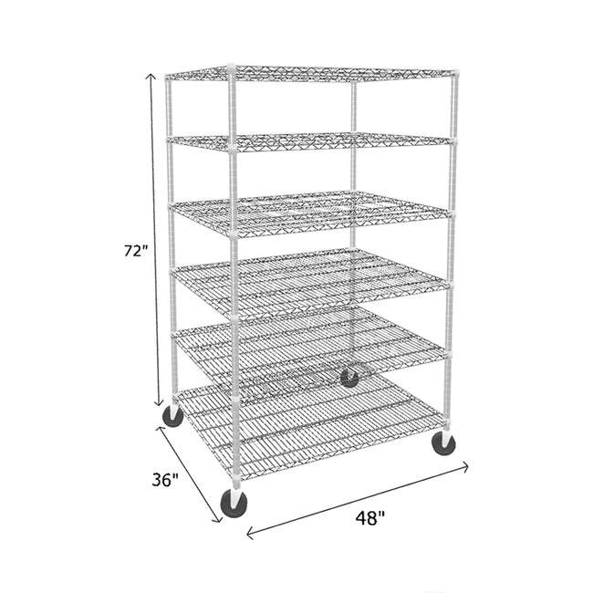 NSF Certified Chrome Mobile Wire Shelving