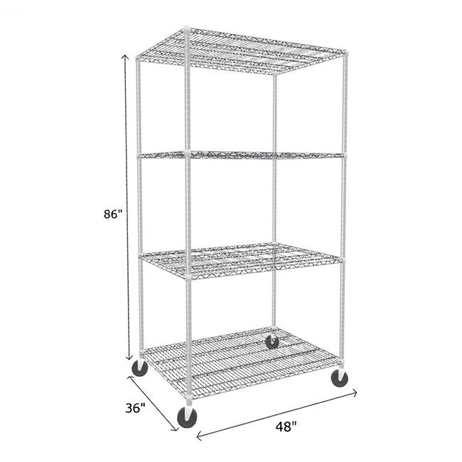 NSF Certified Chrome Mobile Wire Shelving