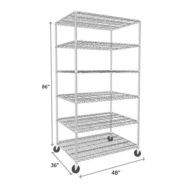 NSF Certified Chrome Mobile Wire Shelving