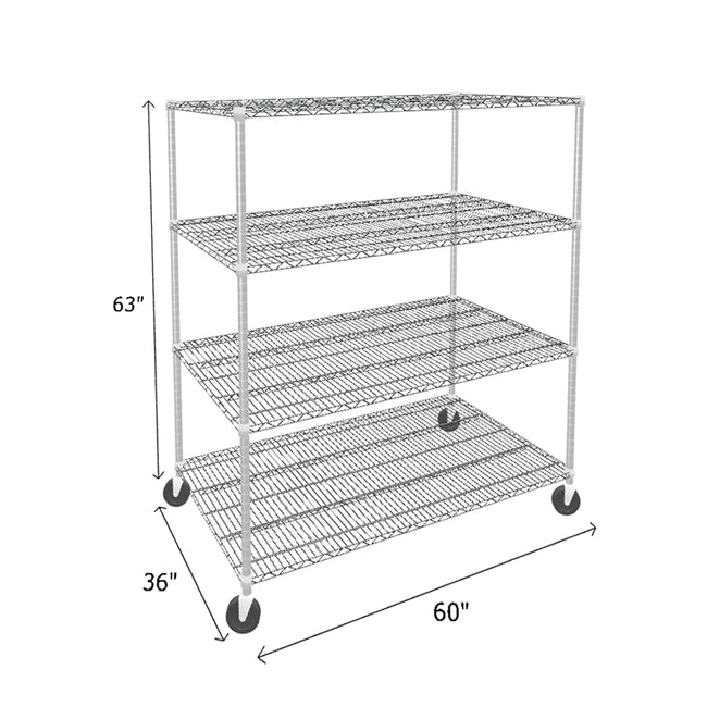 NSF Certified Chrome Mobile Wire Shelving