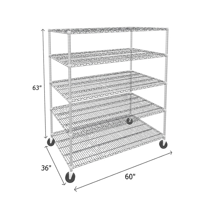 NSF Certified Chrome Mobile Wire Shelving