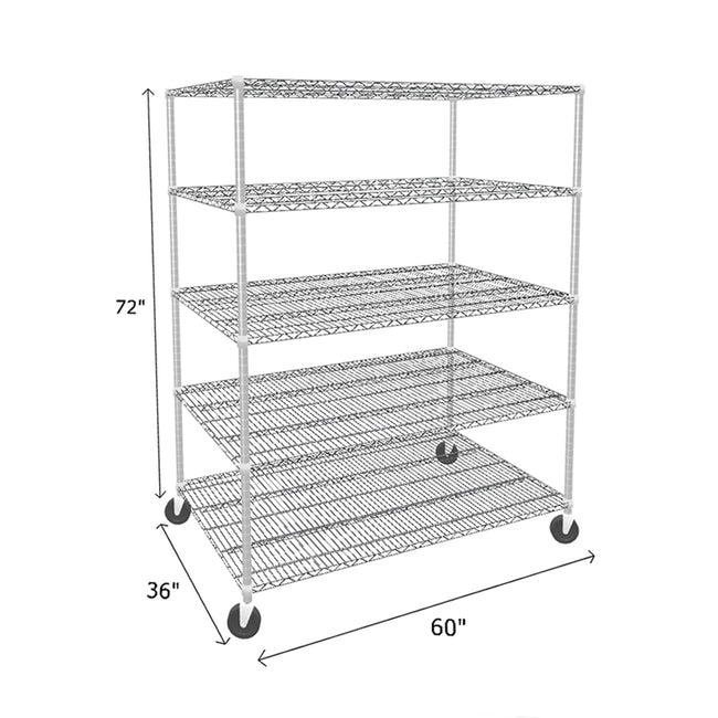 NSF Certified Chrome Mobile Wire Shelving