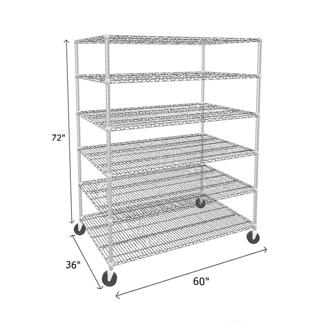 NSF Certified Chrome Mobile Wire Shelving