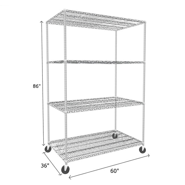 NSF Certified Chrome Mobile Wire Shelving