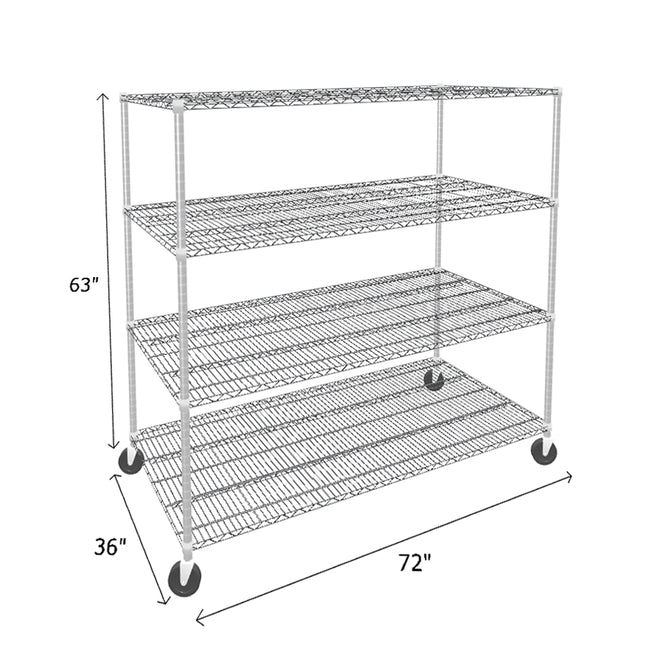 NSF Certified Chrome Mobile Wire Shelving