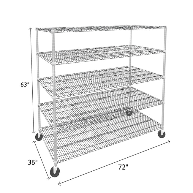 NSF Certified Chrome Mobile Wire Shelving