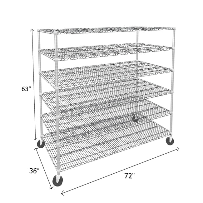 NSF Certified Chrome Mobile Wire Shelving