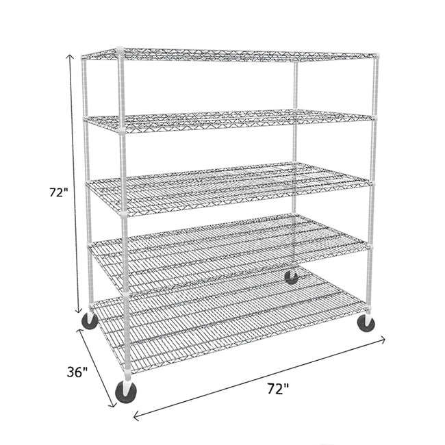 NSF Certified Chrome Mobile Wire Shelving