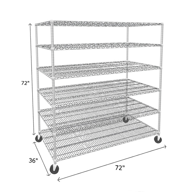 NSF Certified Chrome Mobile Wire Shelving