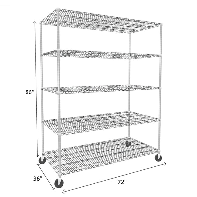 NSF Certified Chrome Mobile Wire Shelving