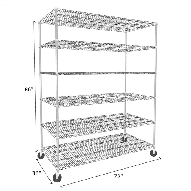 NSF Certified Chrome Mobile Wire Shelving