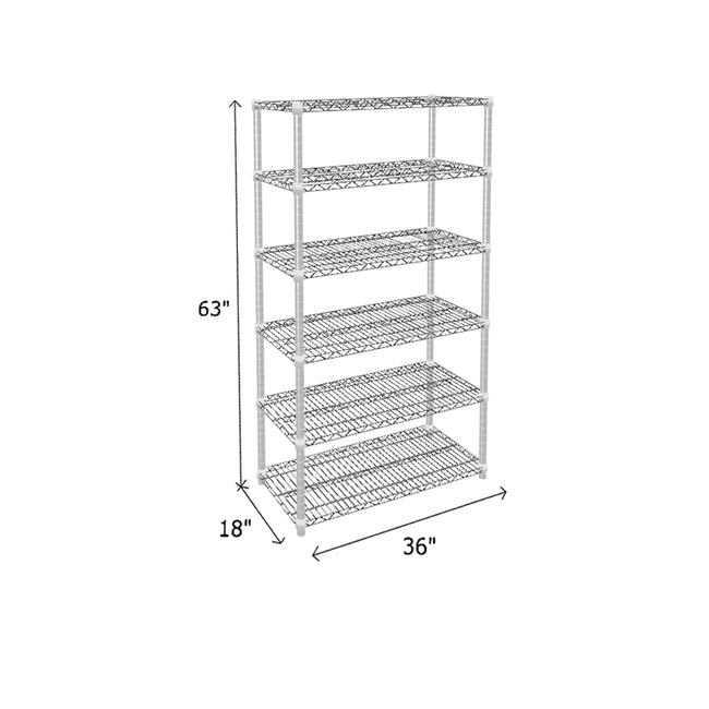 NSF Certified Chrome Wire Shelving Starter Unit