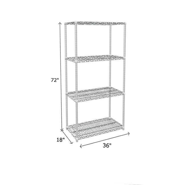 NSF Certified Chrome Wire Shelving Starter Unit