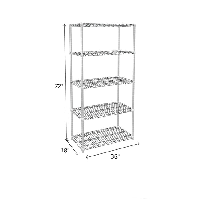 NSF Certified Chrome Wire Shelving Starter Unit