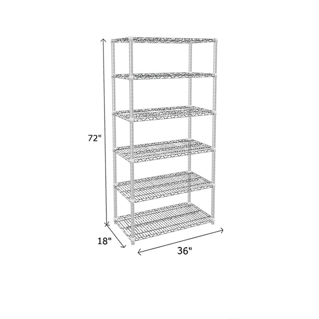 NSF Certified Chrome Wire Shelving Starter Unit