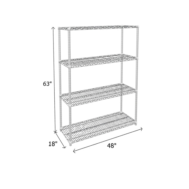 NSF Certified Chrome Wire Shelving Starter Unit