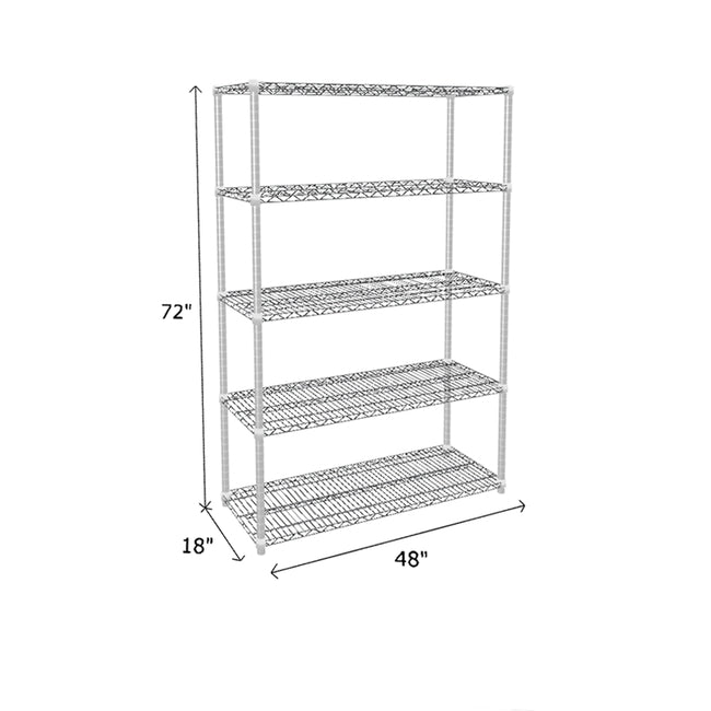 NSF Certified Chrome Wire Shelving Starter Unit