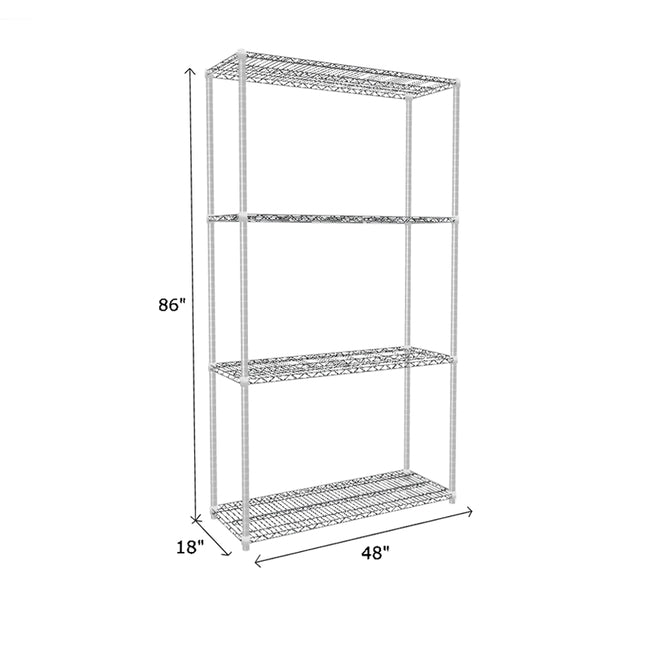 NSF Certified Chrome Wire Shelving Starter Unit