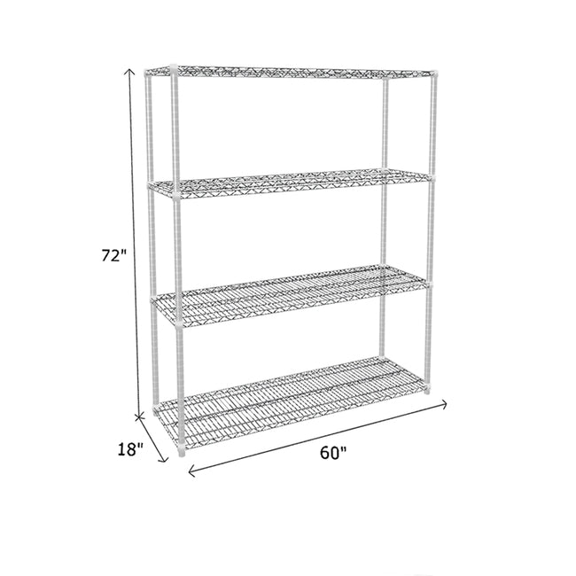 NSF Certified Chrome Wire Shelving Starter Unit