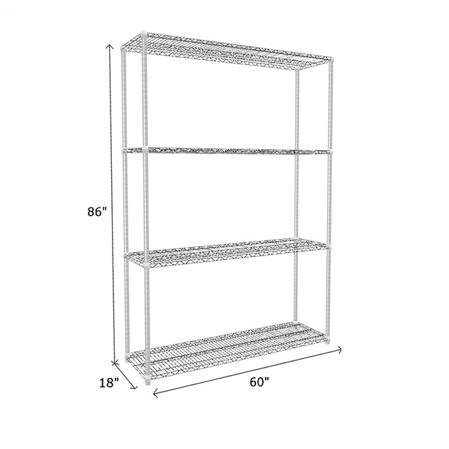 NSF Certified Chrome Wire Shelving Starter Unit