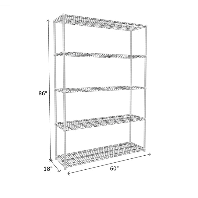 NSF Certified Chrome Wire Shelving Starter Unit