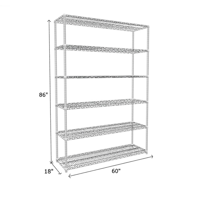 NSF Certified Chrome Wire Shelving Starter Unit