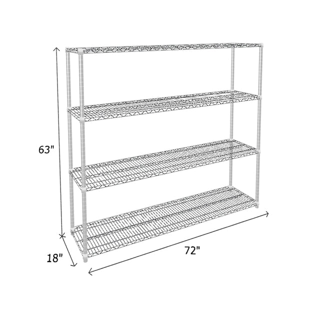 NSF Certified Chrome Wire Shelving Starter Unit