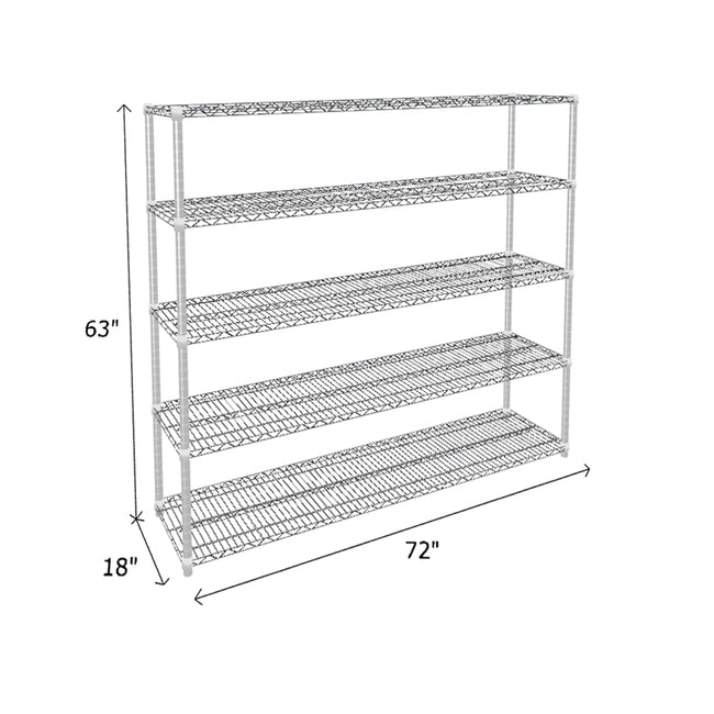 NSF Certified Chrome Wire Shelving Starter Unit